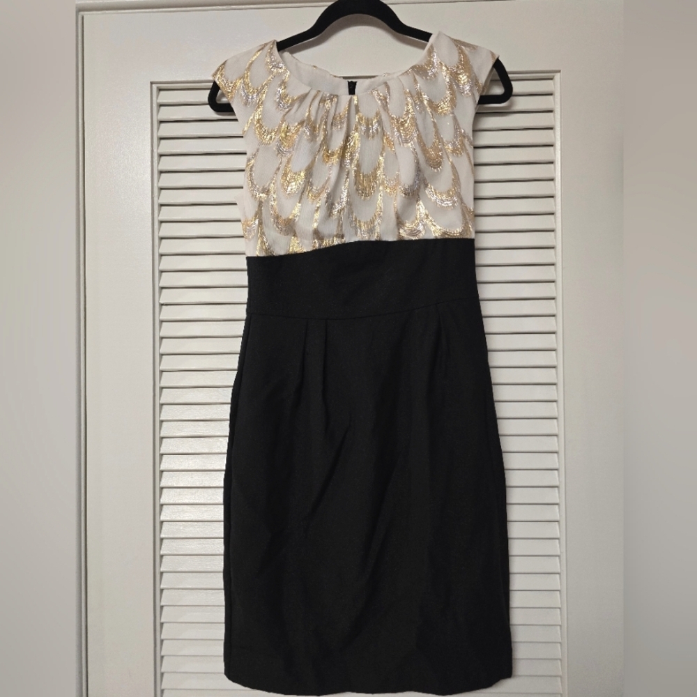 Trina Turk - Sleeveless Metallic Wool Silk Evening Dress With Lining